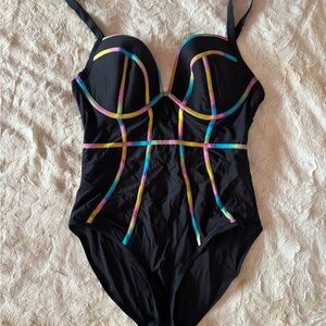 City Chic Rainbow Ombré Underwire One Piece (14)